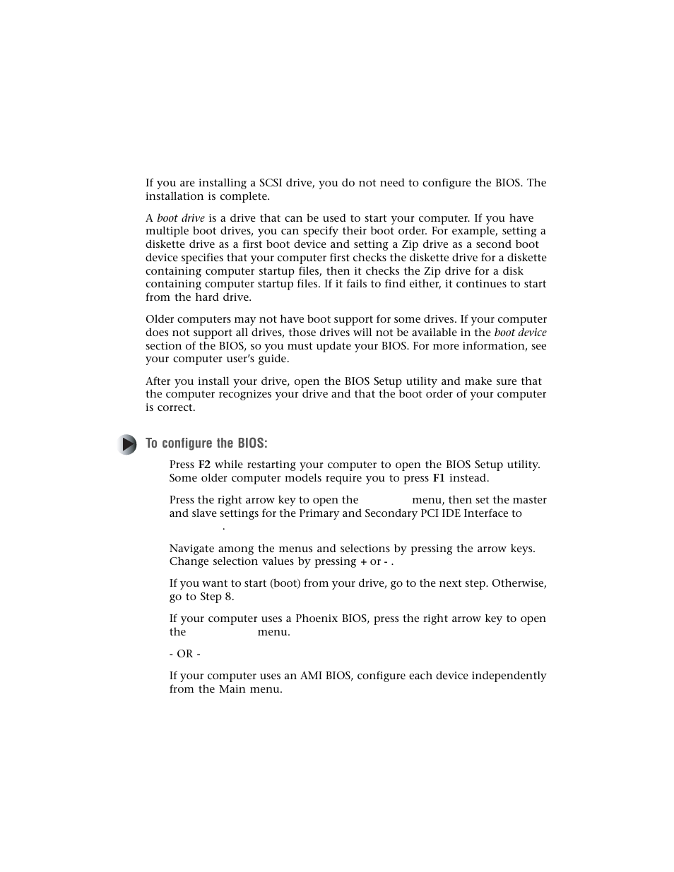 Configuring the bios | Gateway Computer Drive User Manual | Page 32 / 58