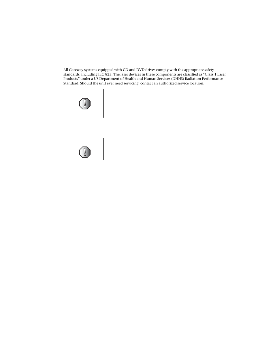Laser safety statement, California proposition65 warning, California proposition 65 warning | Gateway Computer Drive User Manual | Page 55 / 58