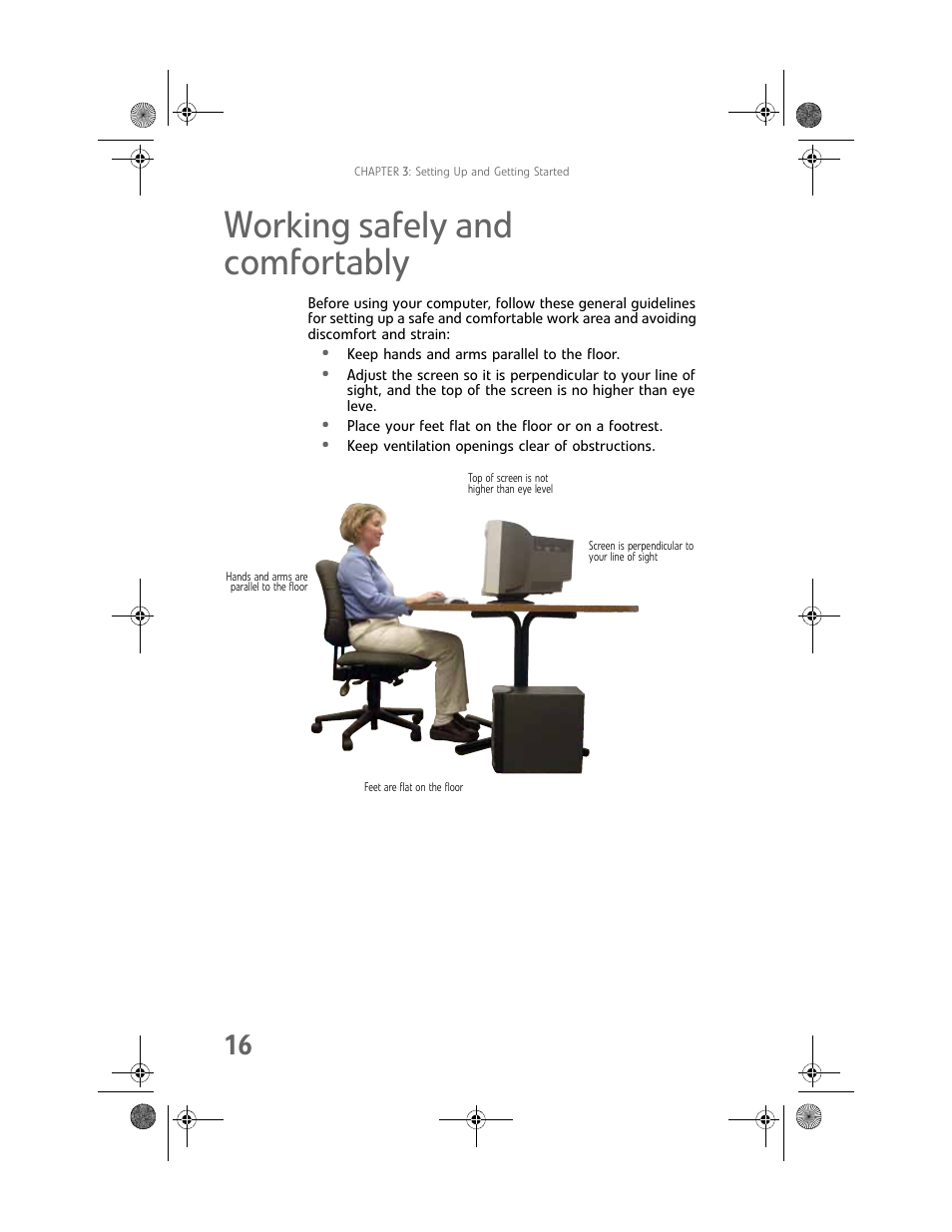 Working safely and comfortably | Gateway Profile 6 User Manual | Page 22 / 130