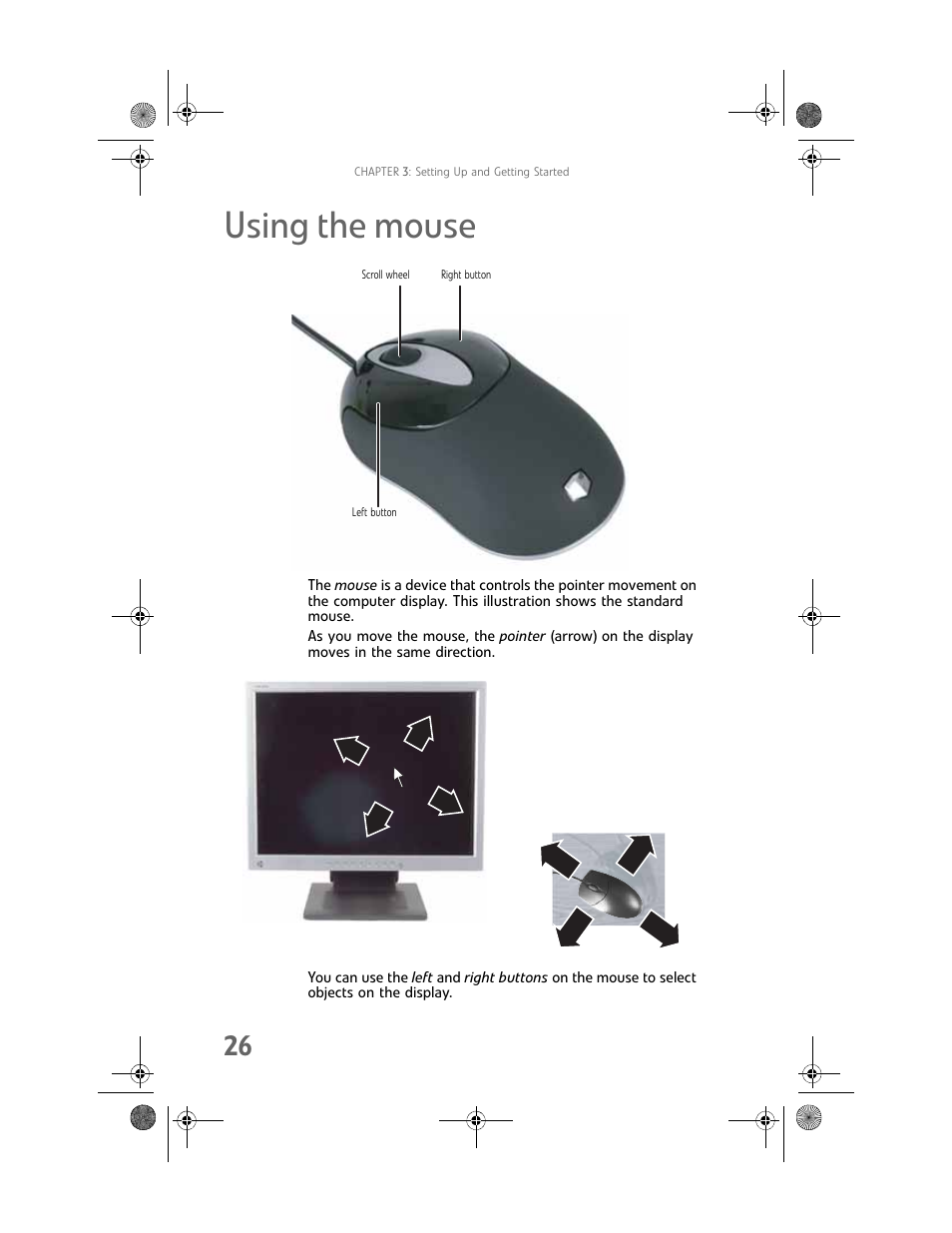 Using the mouse | Gateway Profile 6 User Manual | Page 32 / 130