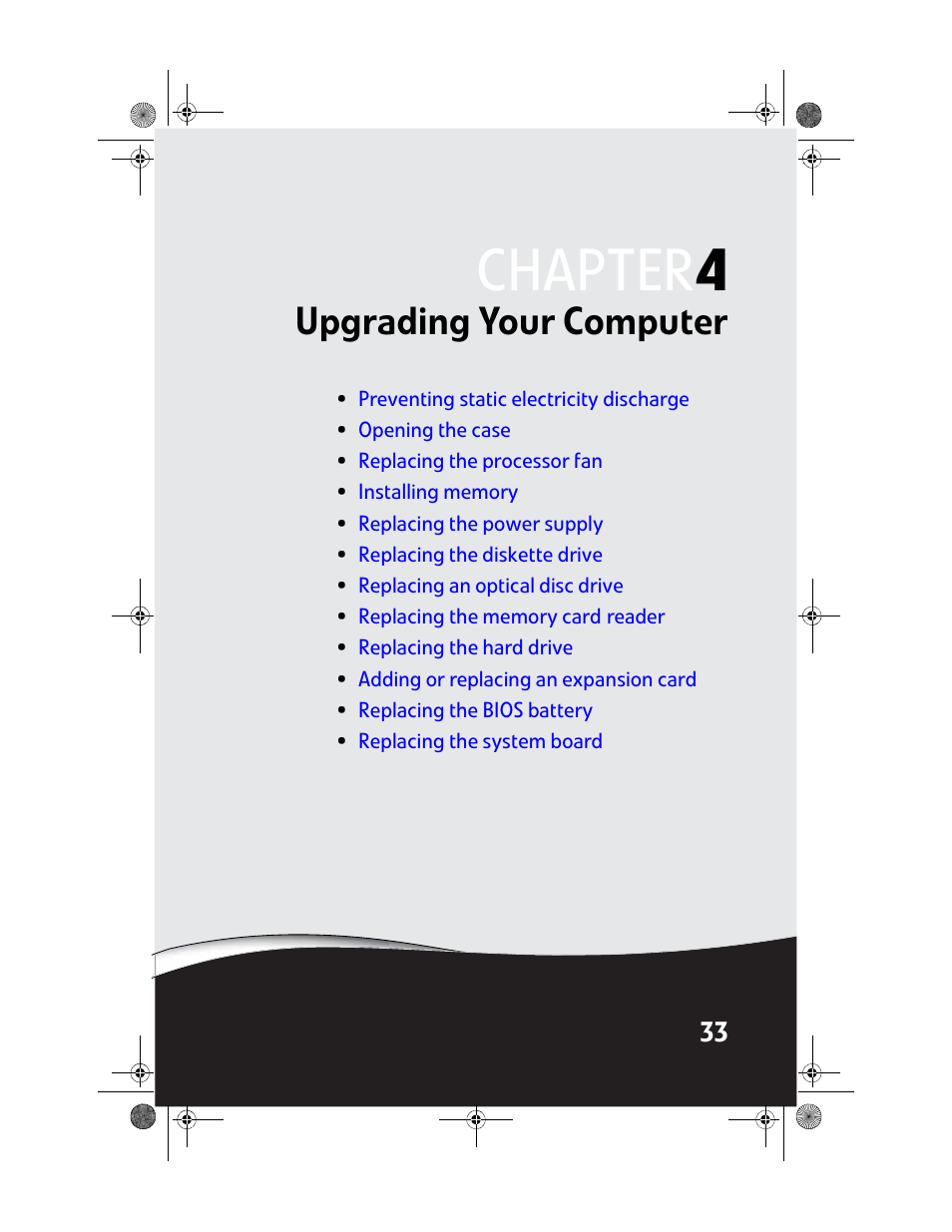Upgrading your computer, Chapter 4: upgrading your computer, Chapter 4 | Gateway Profile 6 User Manual | Page 39 / 130