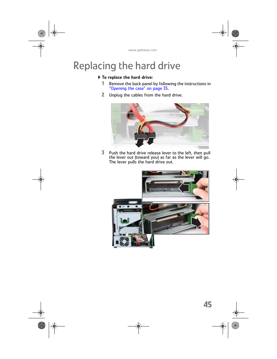 Replacing the hard drive, To replace the hard drive | Gateway Profile 6 User Manual | Page 51 / 130