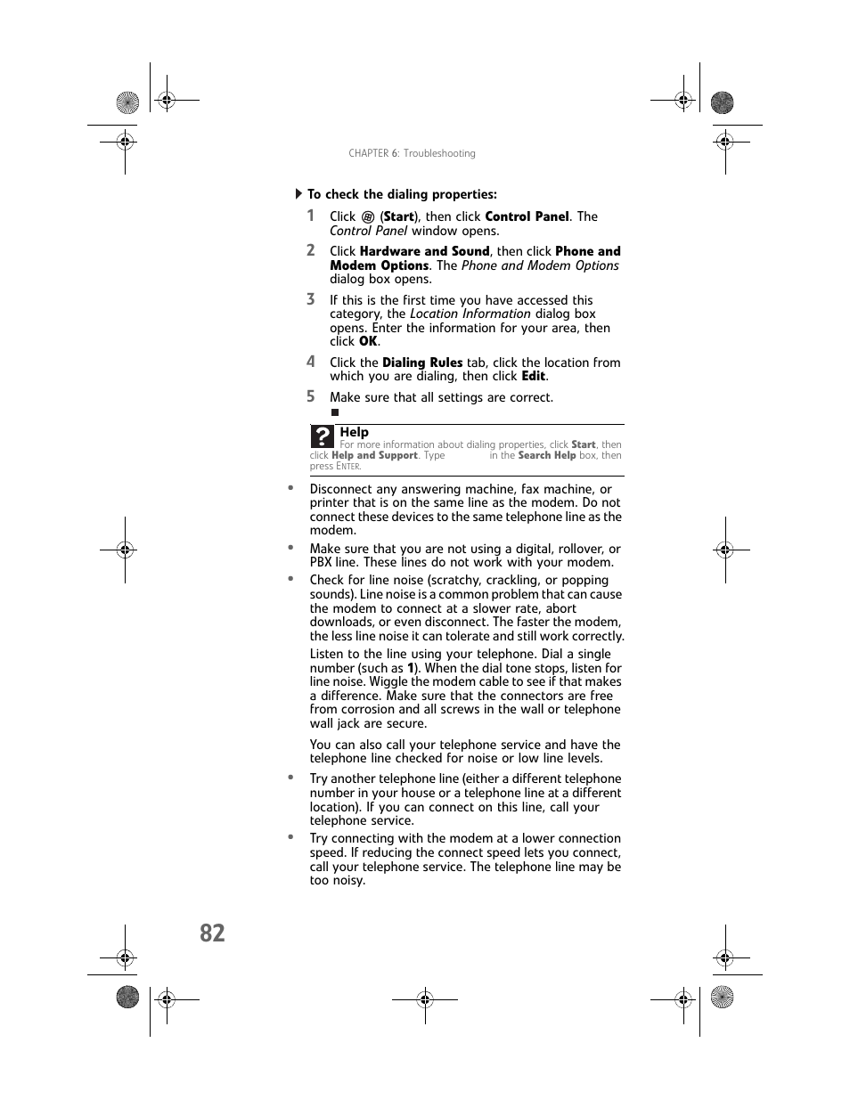 To check the dialing properties | Gateway Profile 6 User Manual | Page 88 / 130