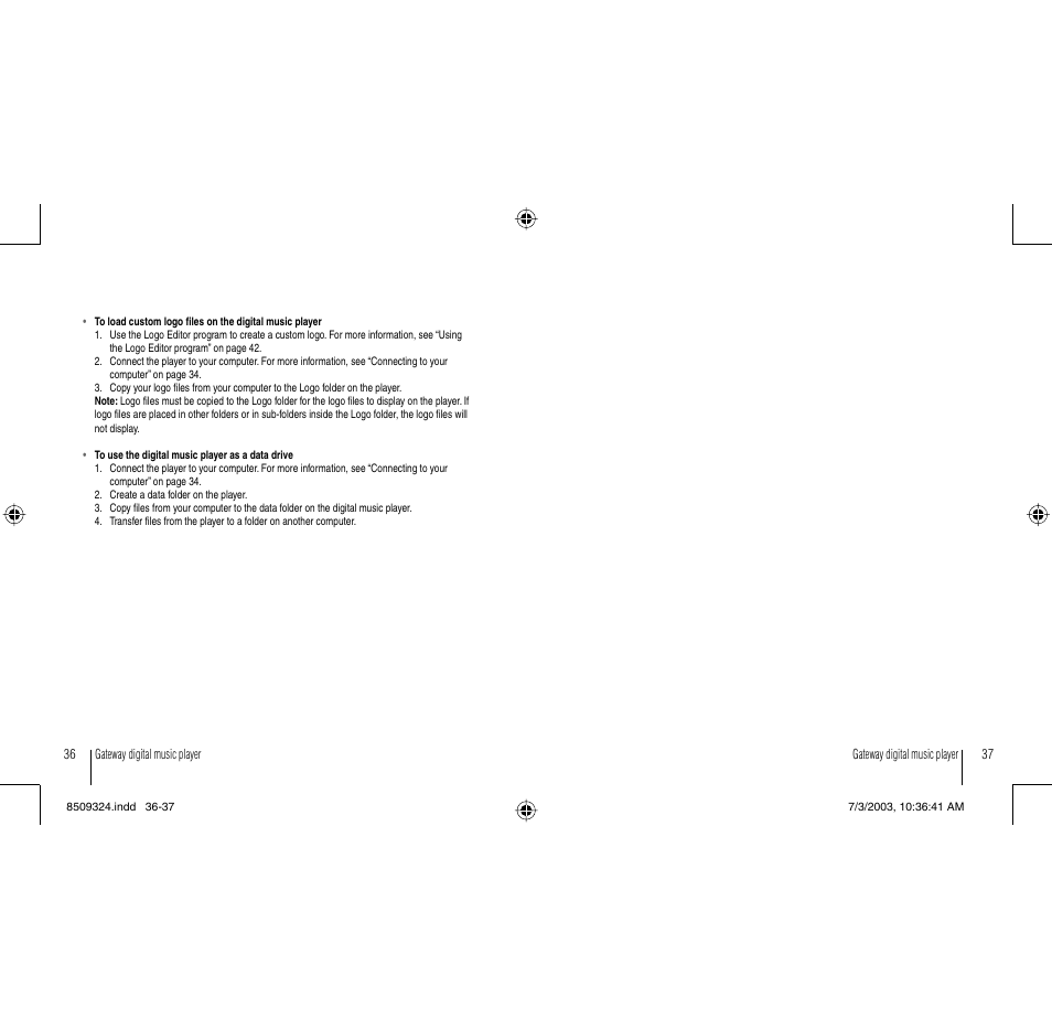 Gateway 3-IN-1 Digital Music Player User Manual | Page 19 / 29