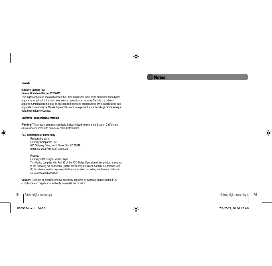 Gateway 3-IN-1 Digital Music Player User Manual | Page 28 / 29