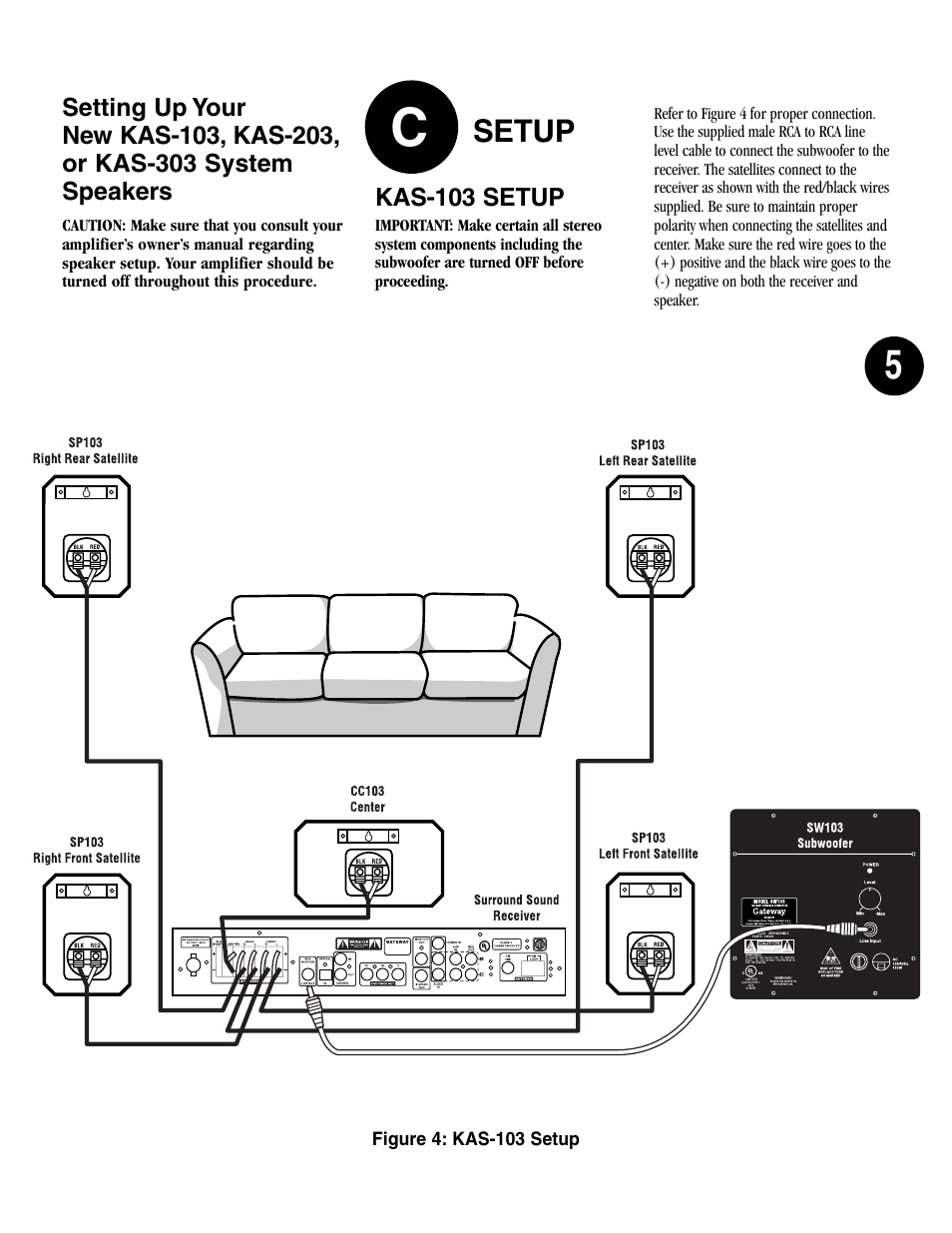 Setup, Kas-103 setup | Gateway kas103 User Manual | Page 5 / 8