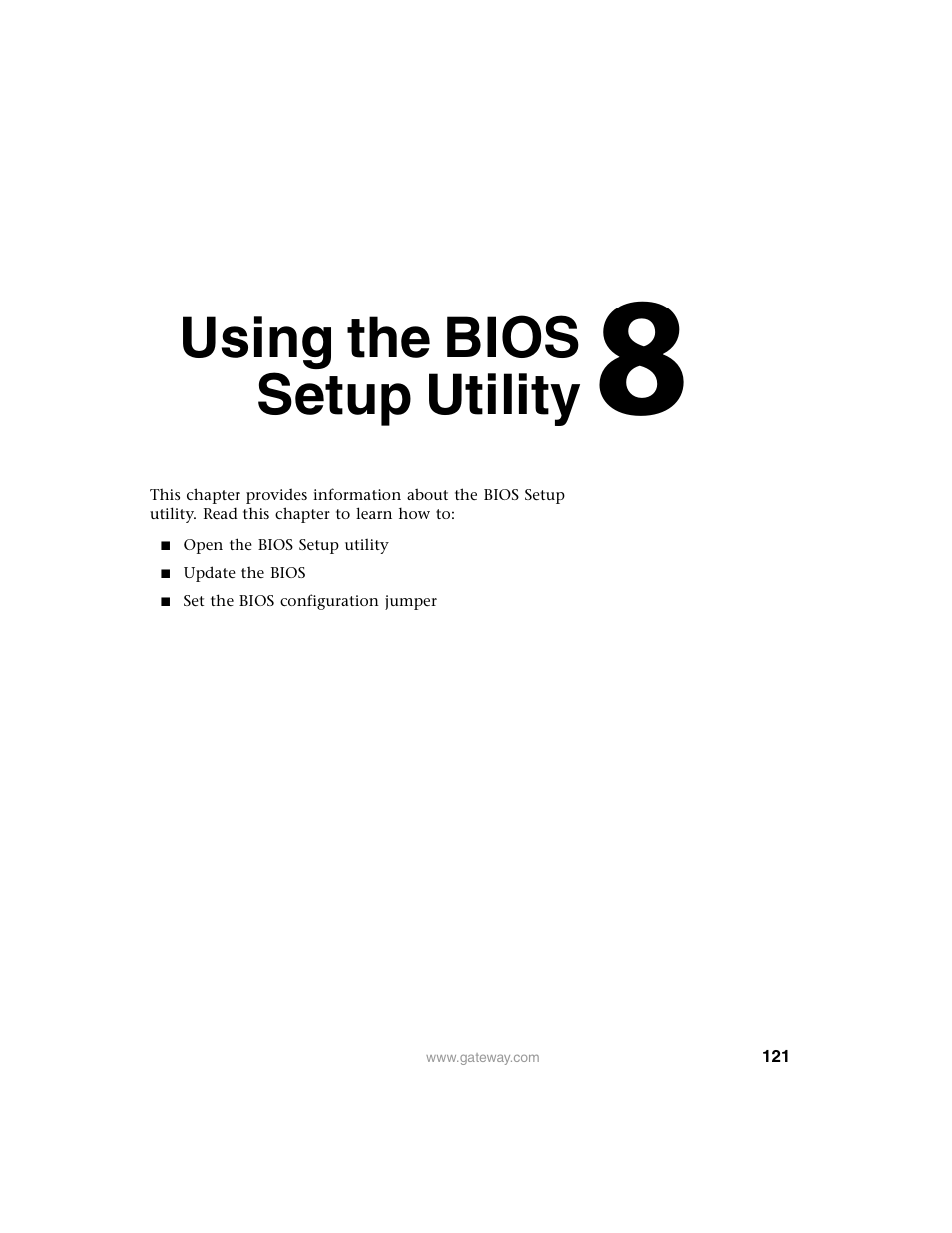 Using the bios setup utility | Gateway E SERIES E-6000 User Manual | Page 127 / 190