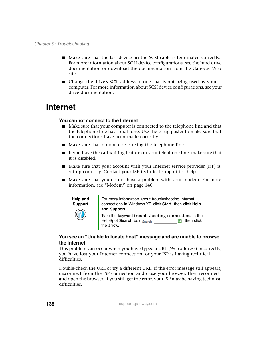 Internet | Gateway E SERIES E-6000 User Manual | Page 144 / 190