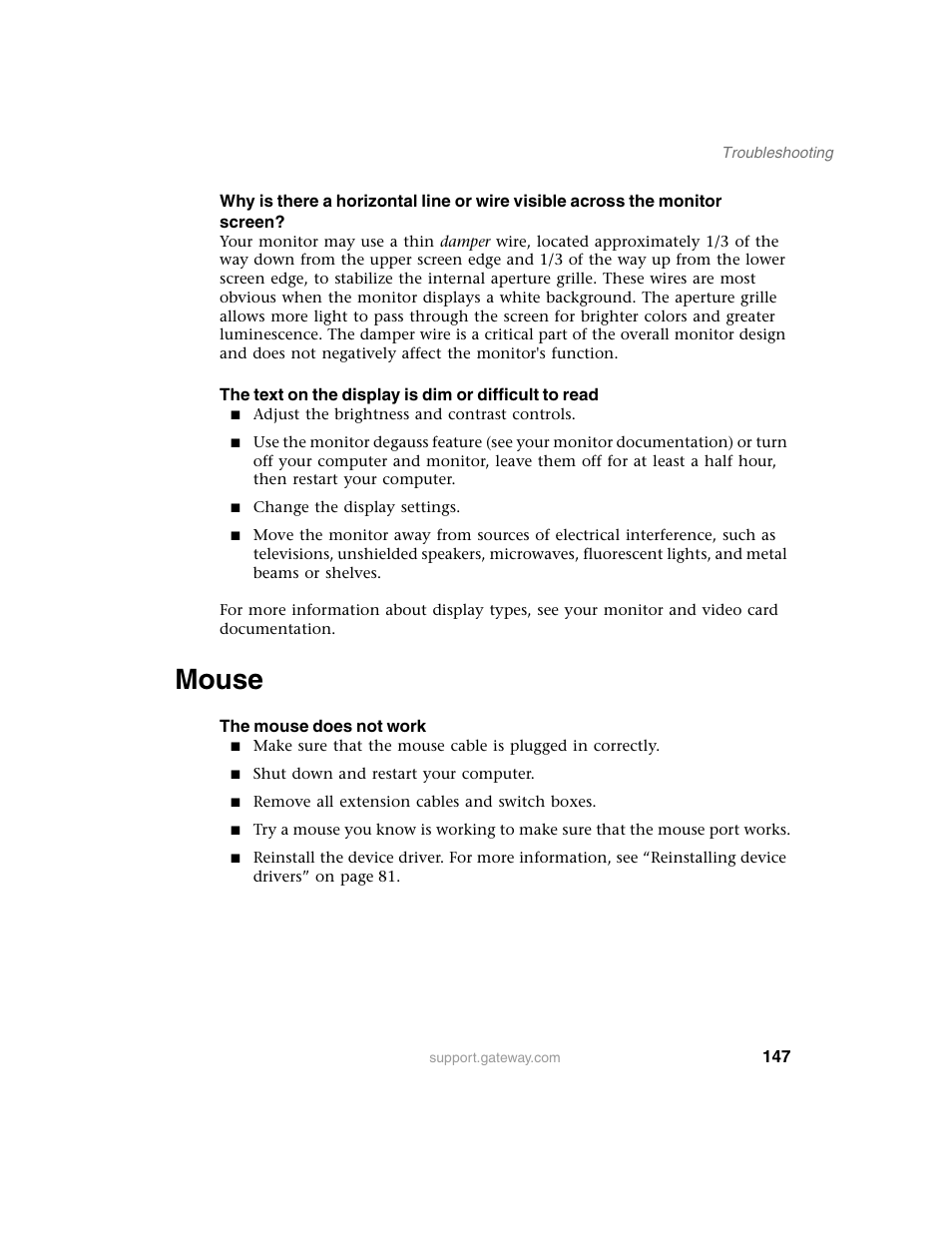Mouse | Gateway E SERIES E-6000 User Manual | Page 153 / 190