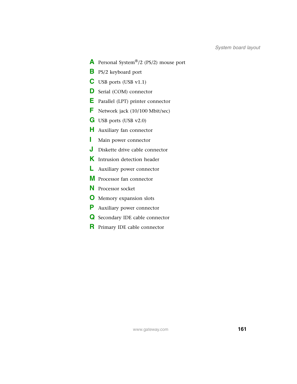 Gateway E SERIES E-6000 User Manual | Page 167 / 190