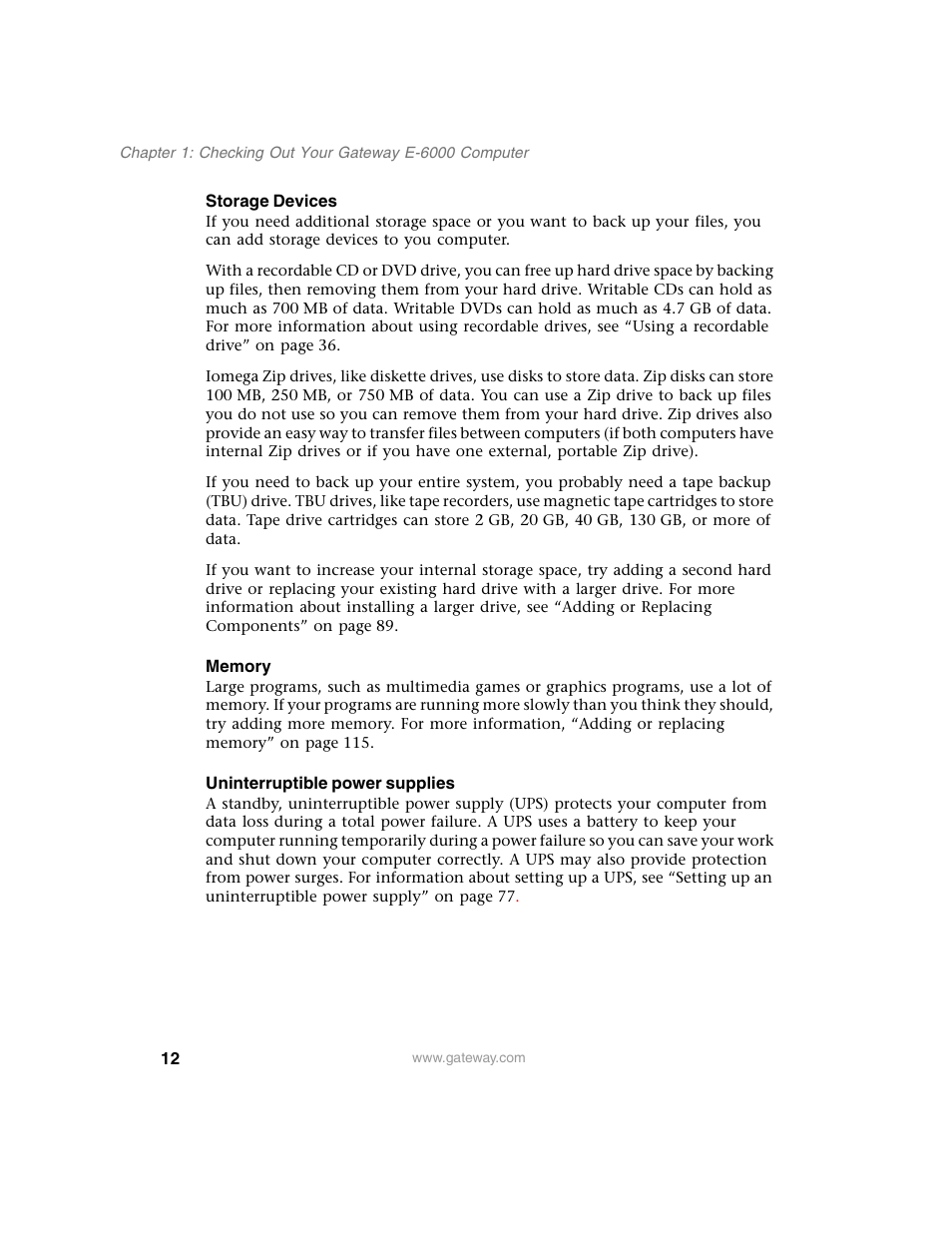 Gateway E SERIES E-6000 User Manual | Page 18 / 190