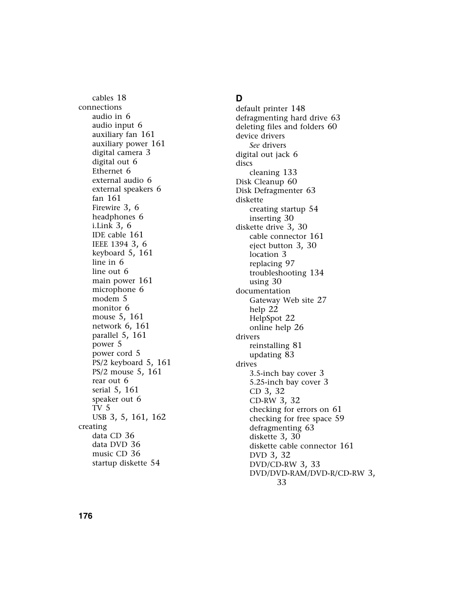 Gateway E SERIES E-6000 User Manual | Page 182 / 190