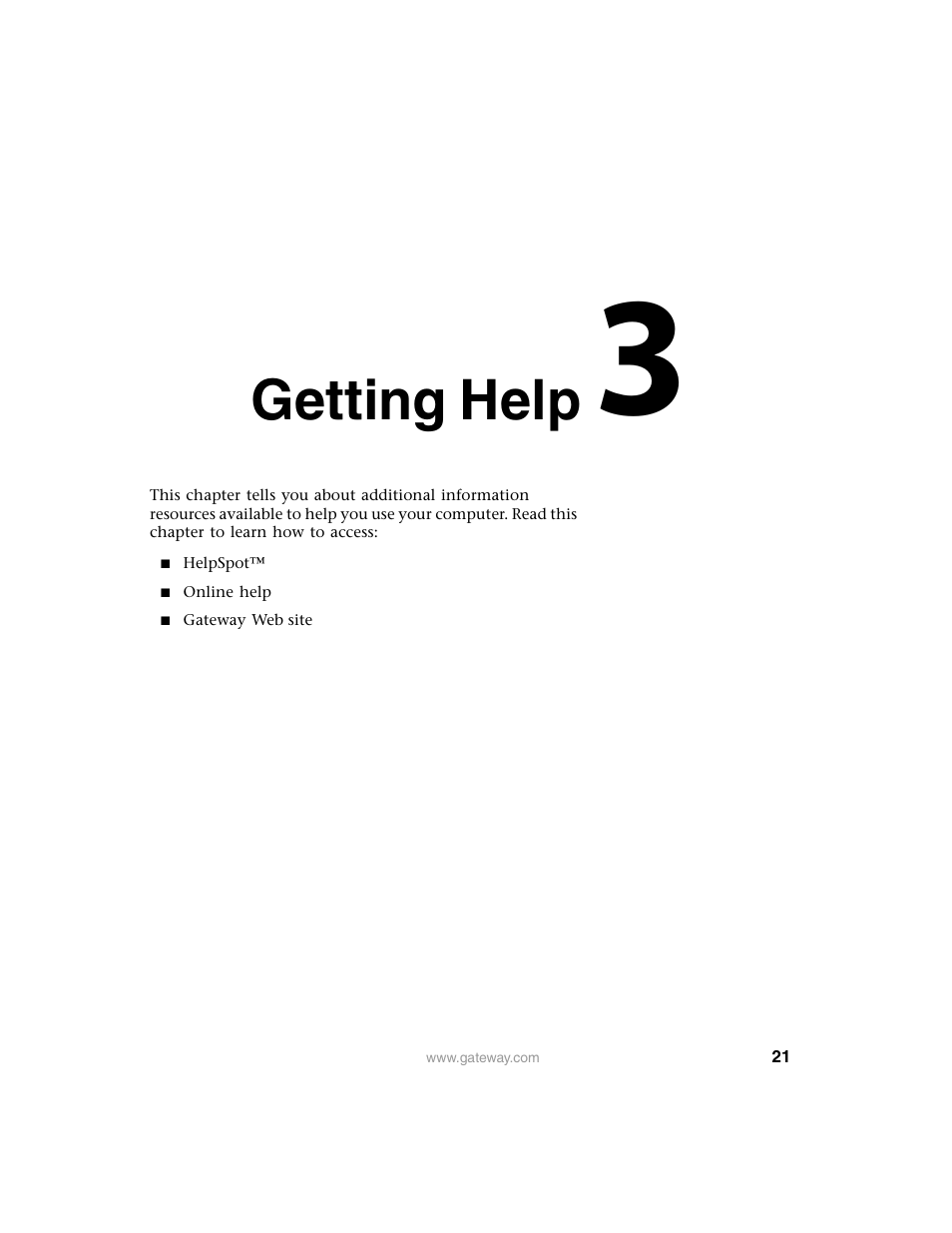 Getting help | Gateway E SERIES E-6000 User Manual | Page 27 / 190