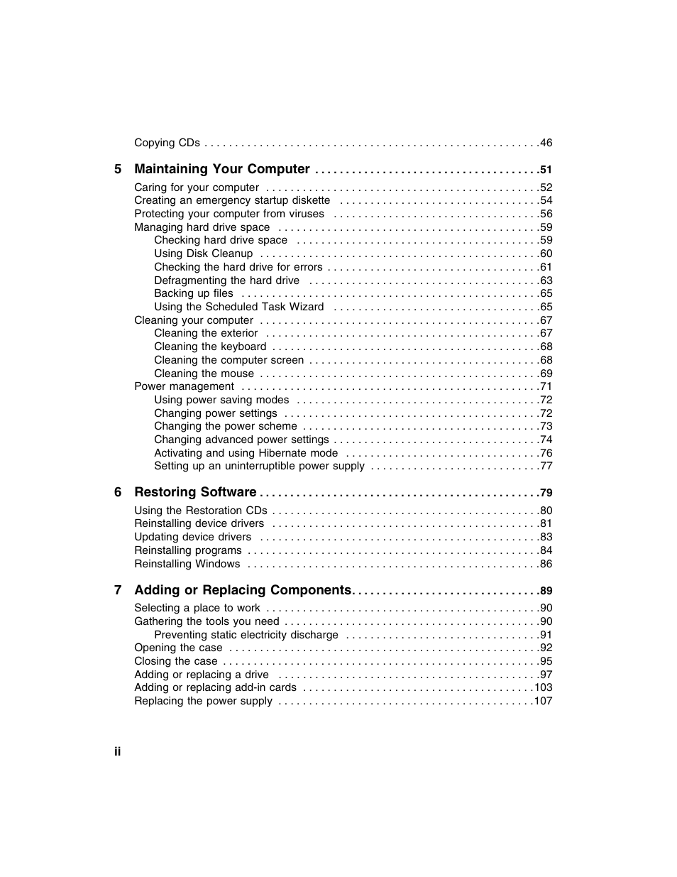 Gateway E SERIES E-6000 User Manual | Page 4 / 190