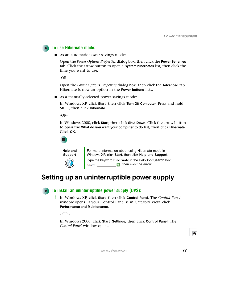 Setting up an uninterruptible power supply | Gateway E SERIES E-6000 User Manual | Page 83 / 190