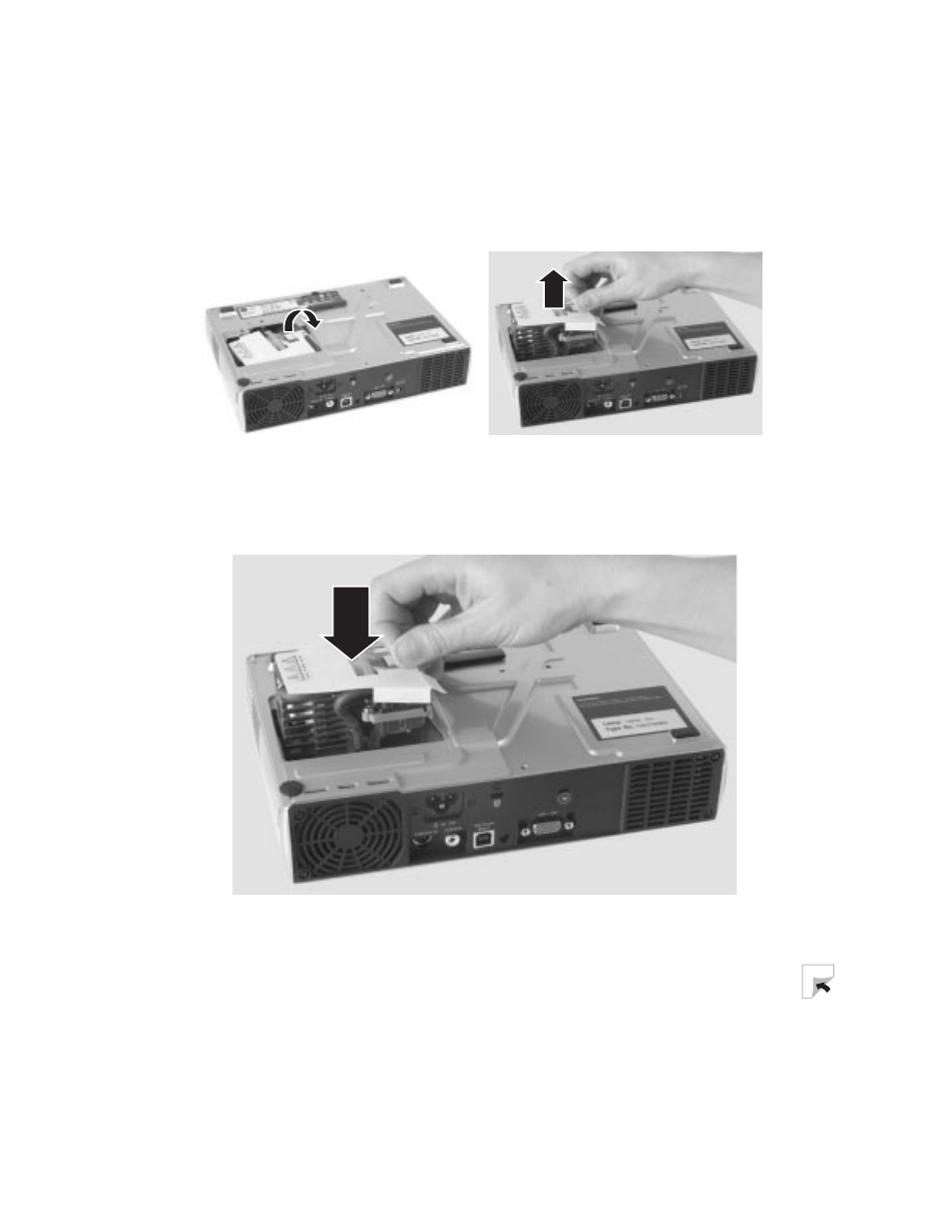 9 replace the lamp module retaining screw | Gateway 205 User Manual | Page 31 / 46
