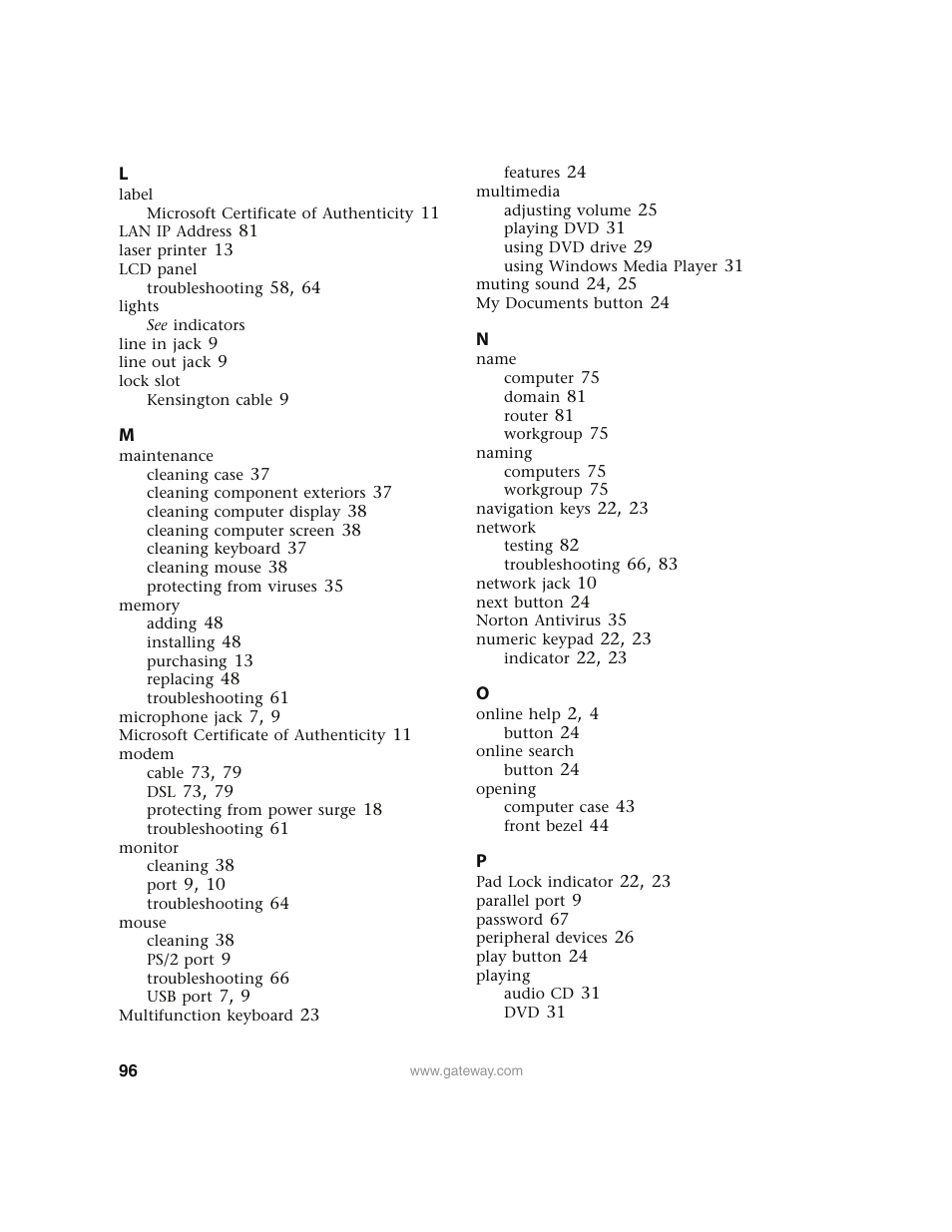 Gateway E4350 User Manual | Page 102 / 106