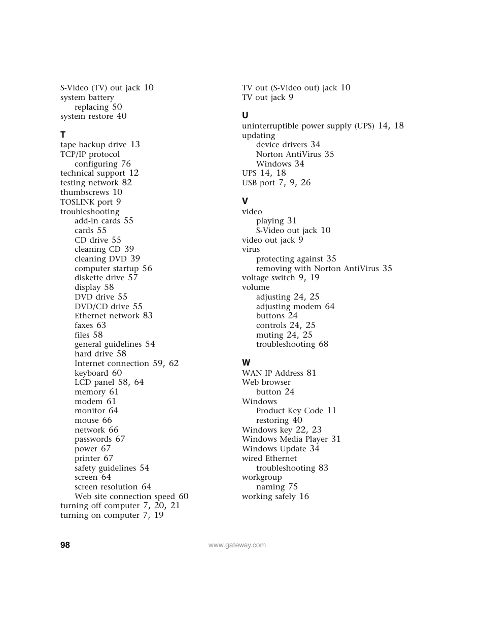Gateway E4350 User Manual | Page 104 / 106