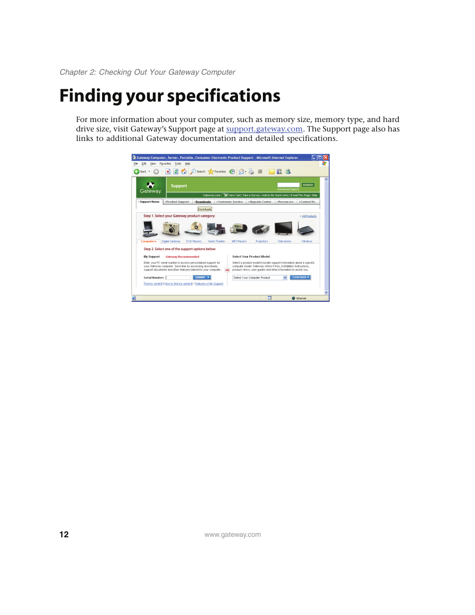 Finding your specifications | Gateway E4350 User Manual | Page 18 / 106