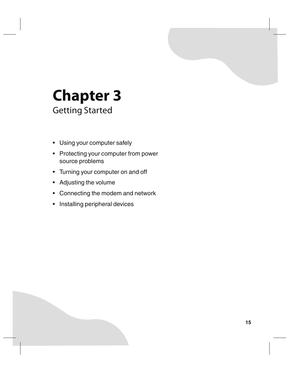 Getting started, Chapter 3 | Gateway E4350 User Manual | Page 21 / 106