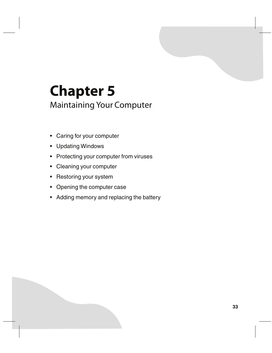 Maintaining your computer, Chapter 5 | Gateway E4350 User Manual | Page 39 / 106
