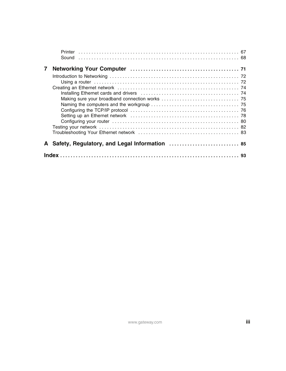 Gateway E4350 User Manual | Page 5 / 106
