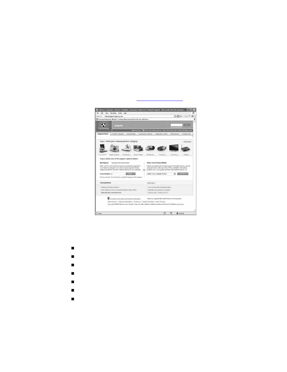 Gateway web site, Using support | Gateway Convertible Tablet PC User Manual | Page 11 / 186