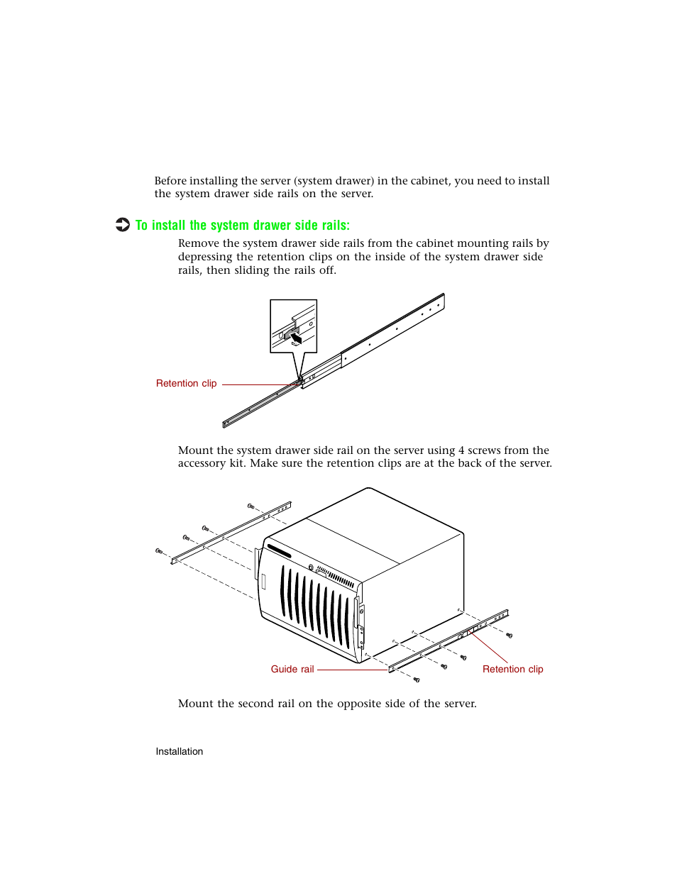 Installing the system drawer side rails | Gateway 8400 User Manual | Page 13 / 34