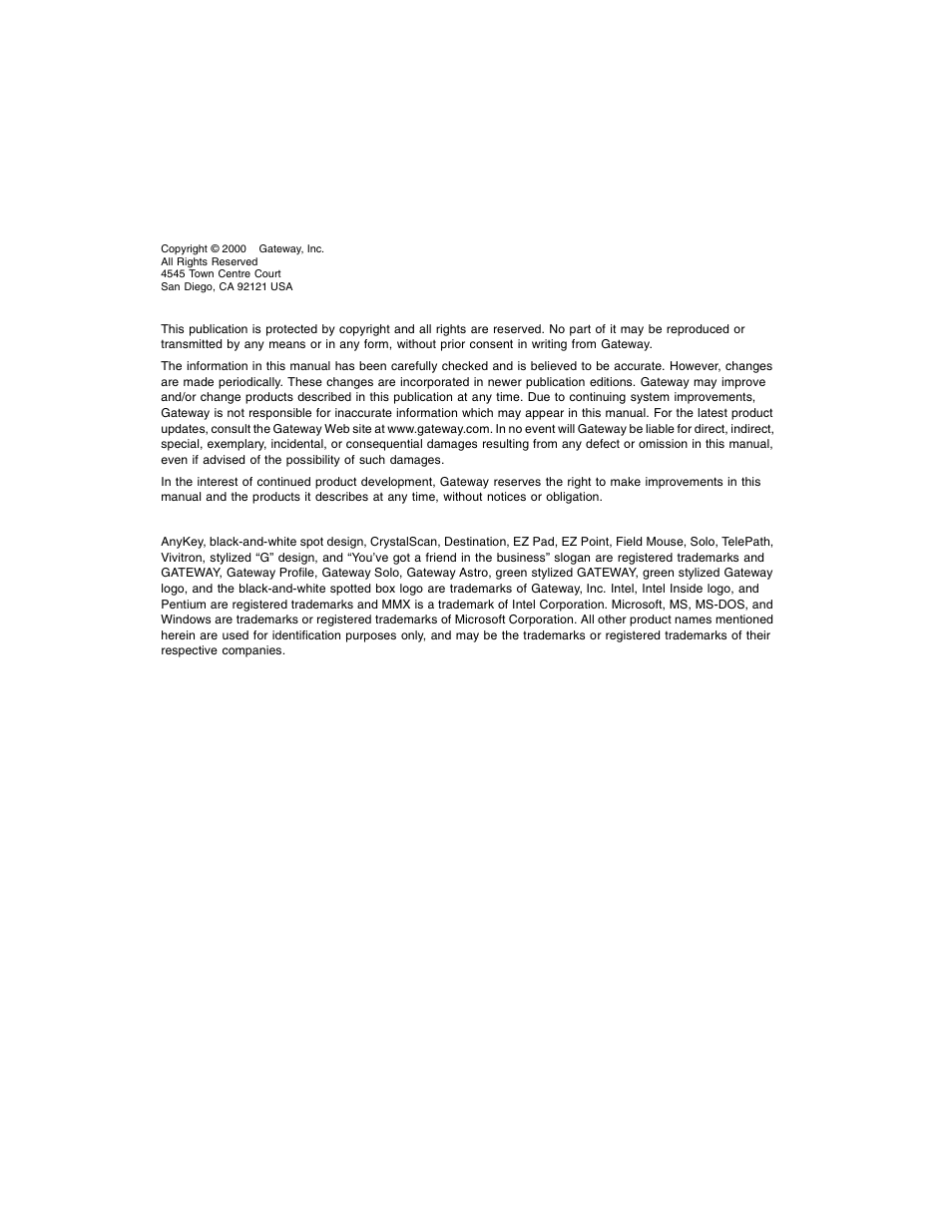 Notices | Gateway 8400 User Manual | Page 3 / 34
