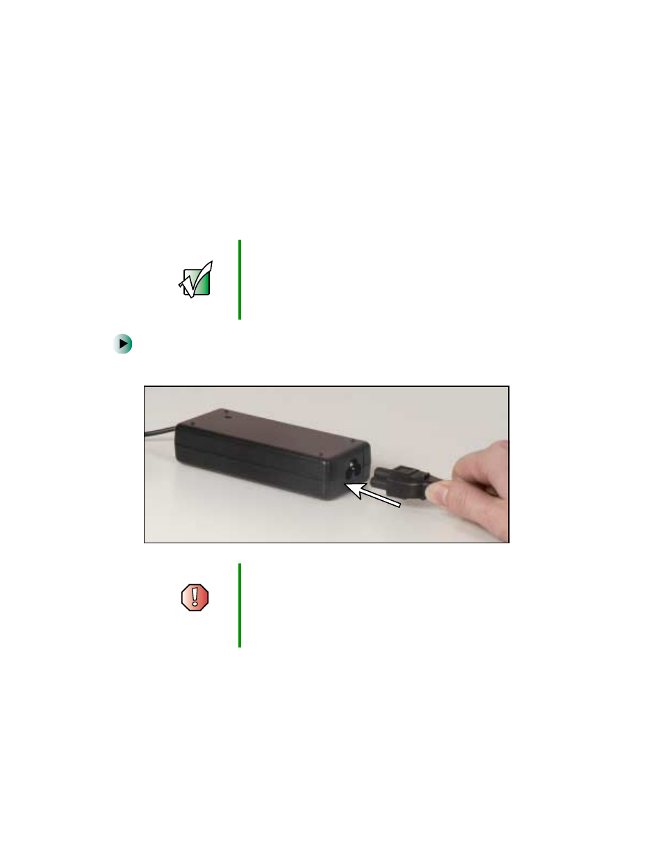 Connecting the acadapter, Connecting the ac adapter | Gateway 400 User Manual | Page 26 / 278