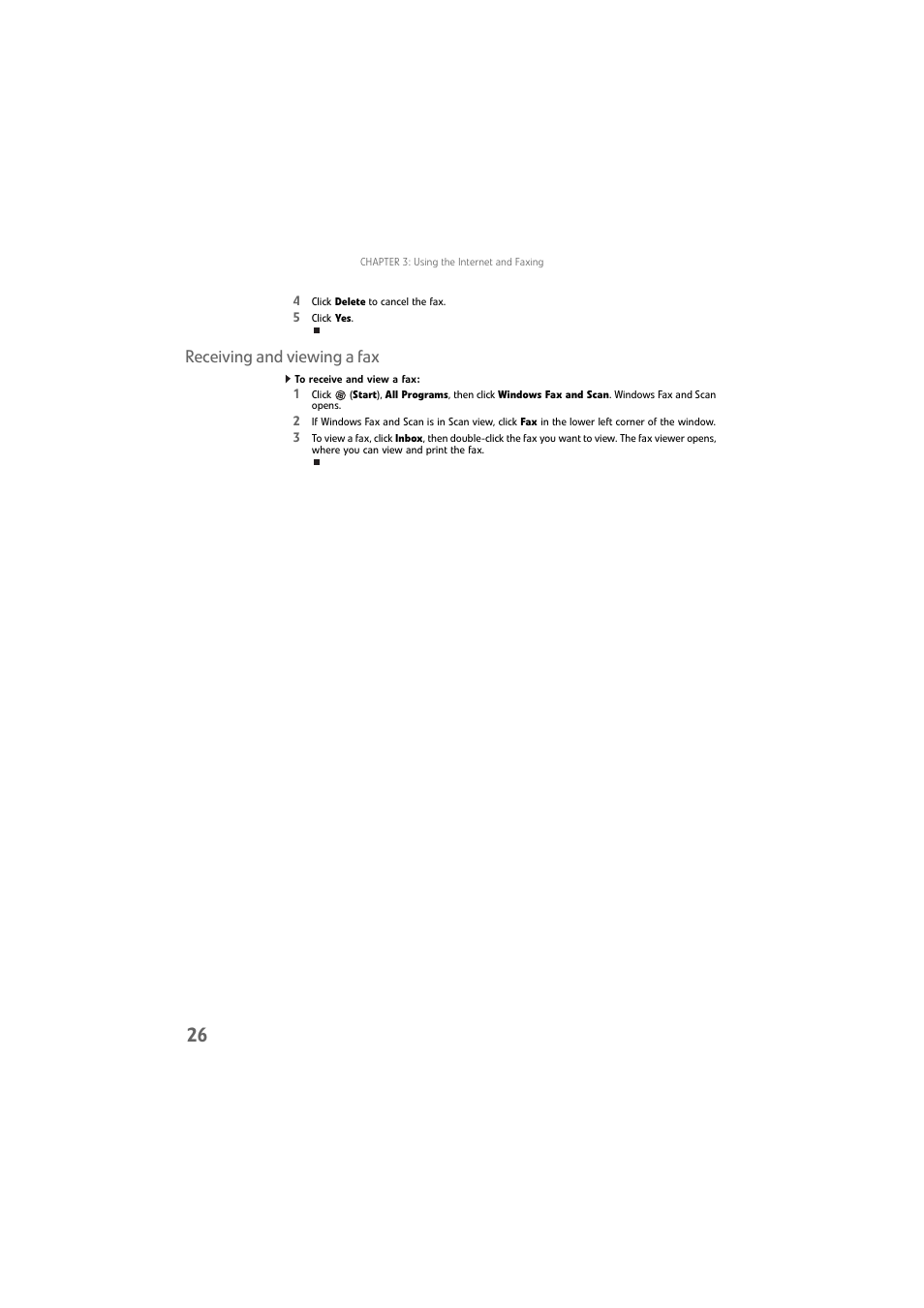 Receiving and viewing a fax, To receive and view a fax | Gateway DX4800 User Manual | Page 32 / 94