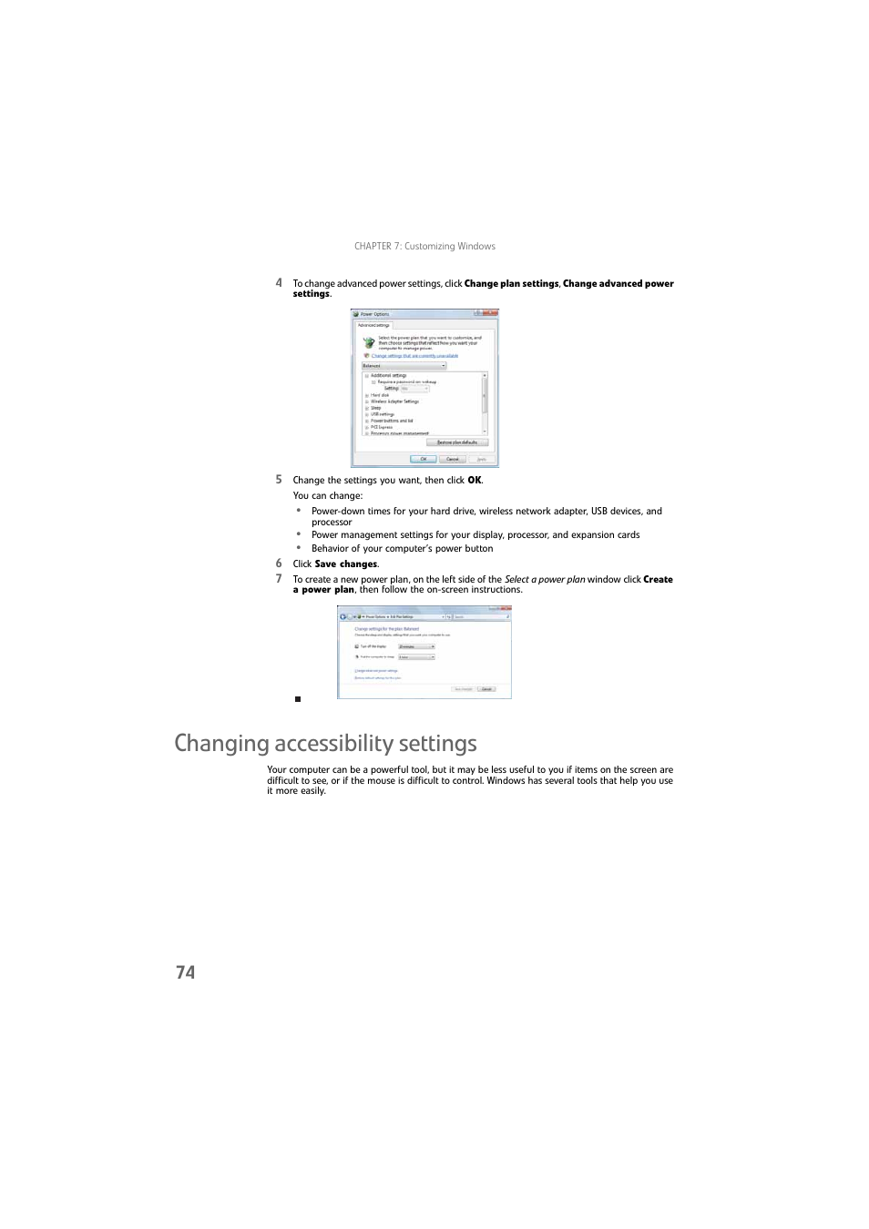 Changing accessibility settings | Gateway DX4800 User Manual | Page 80 / 94