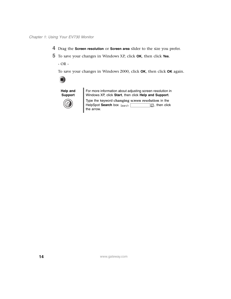 Help and support | Gateway EV730 User Manual | Page 16 / 30