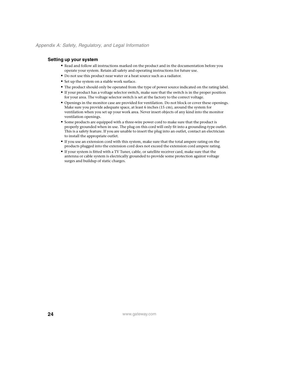 Setting up your system | Gateway EV730 User Manual | Page 26 / 30