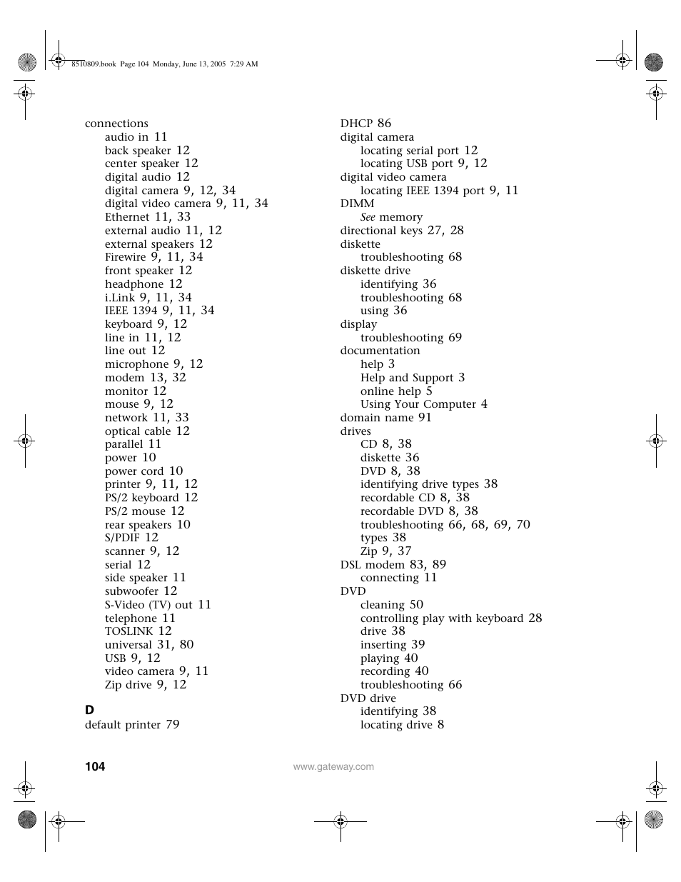 Gateway E-6500 User Manual | Page 109 / 116