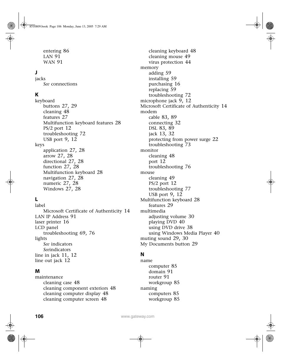 Gateway E-6500 User Manual | Page 111 / 116