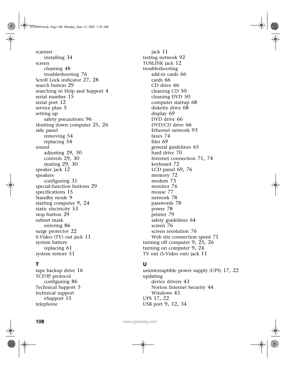 Gateway E-6500 User Manual | Page 113 / 116