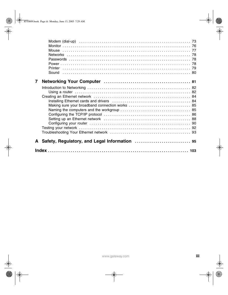 Gateway E-6500 User Manual | Page 4 / 116