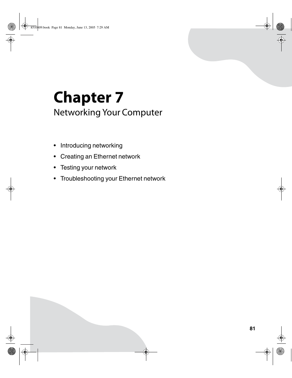 Networking your computer, Networking your computer” on, Chapter 7 | Gateway E-6500 User Manual | Page 86 / 116