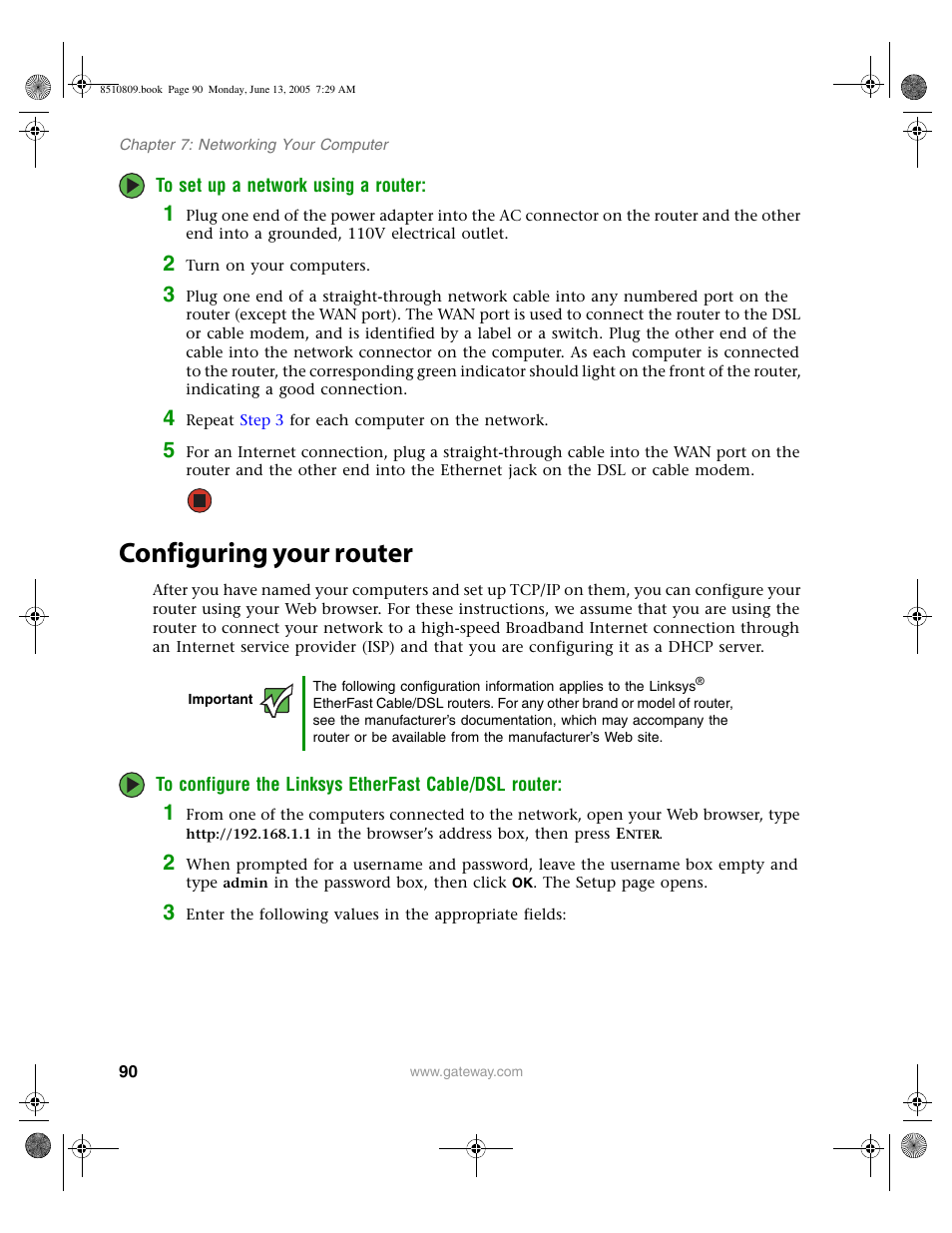 Configuring your router | Gateway E-6500 User Manual | Page 95 / 116