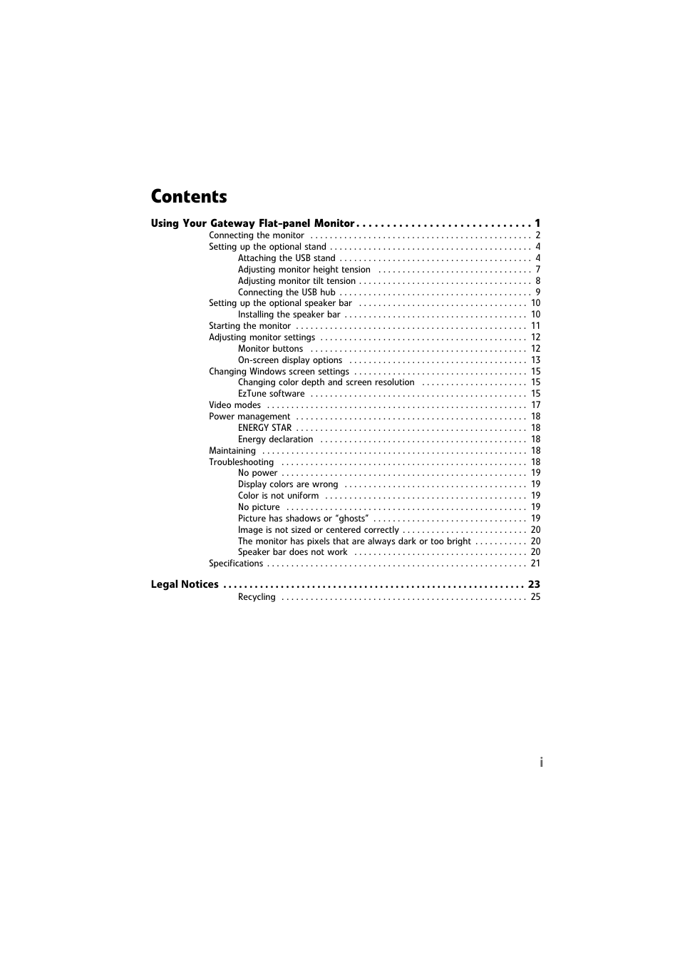 Gateway FPD1976W User Manual | Page 3 / 32
