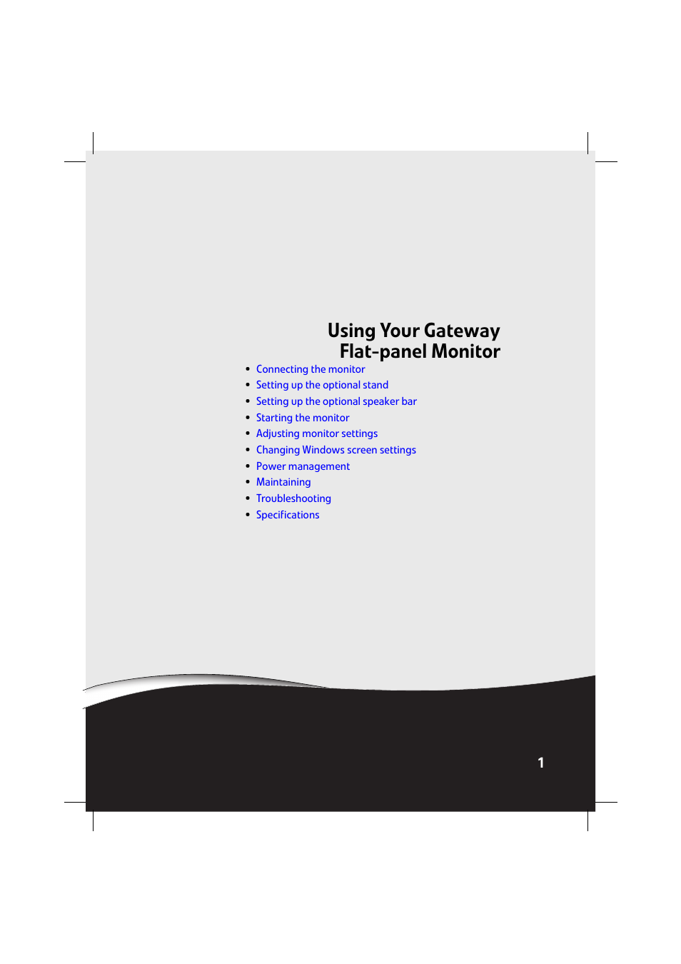 Using your gateway flat-panel monitor | Gateway FPD1976W User Manual | Page 5 / 32