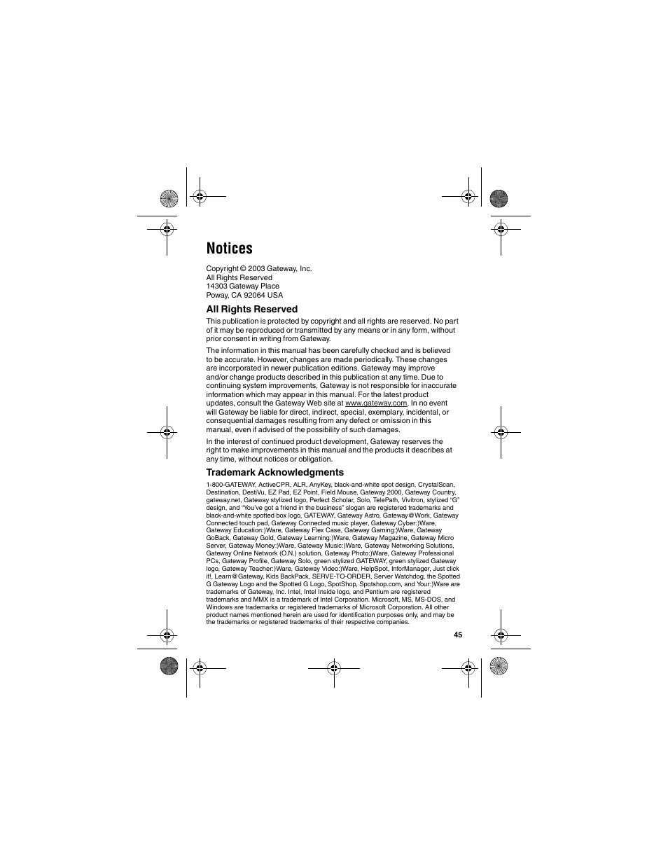 Notices | Gateway WBU-110 User Manual | Page 49 / 52