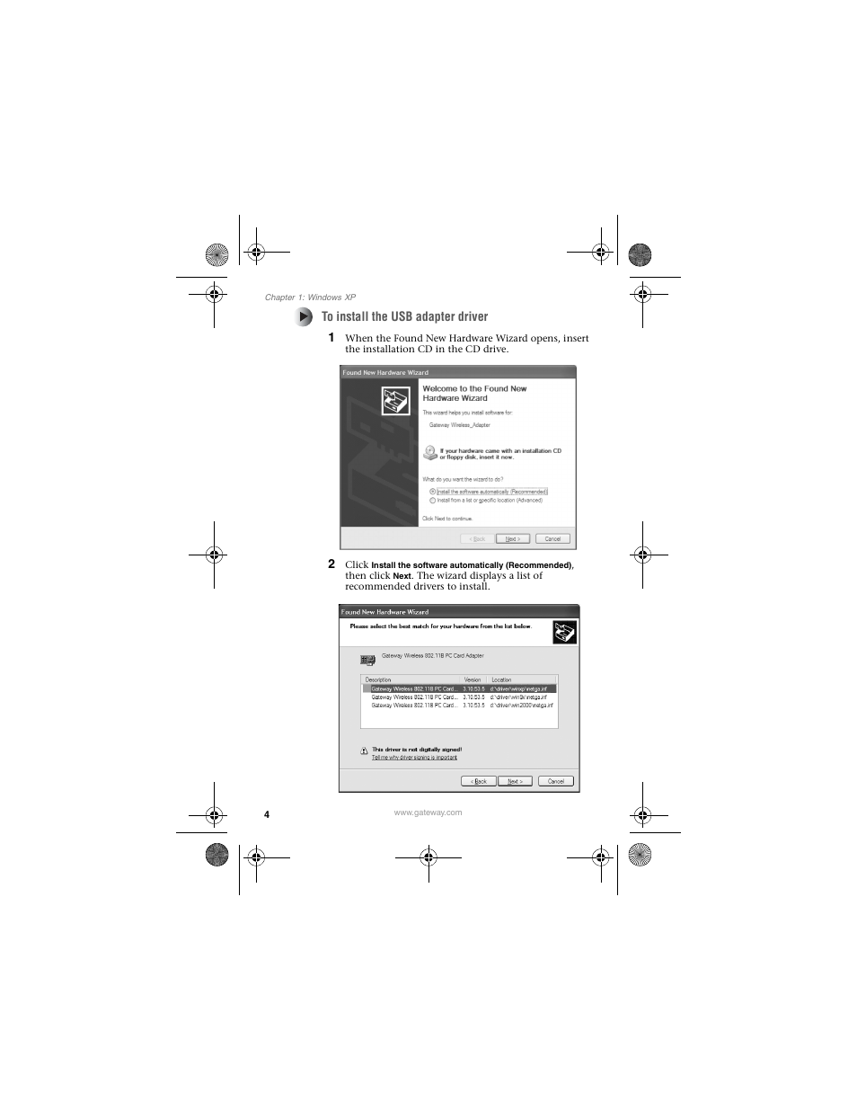 Gateway WBU-110 User Manual | Page 8 / 52