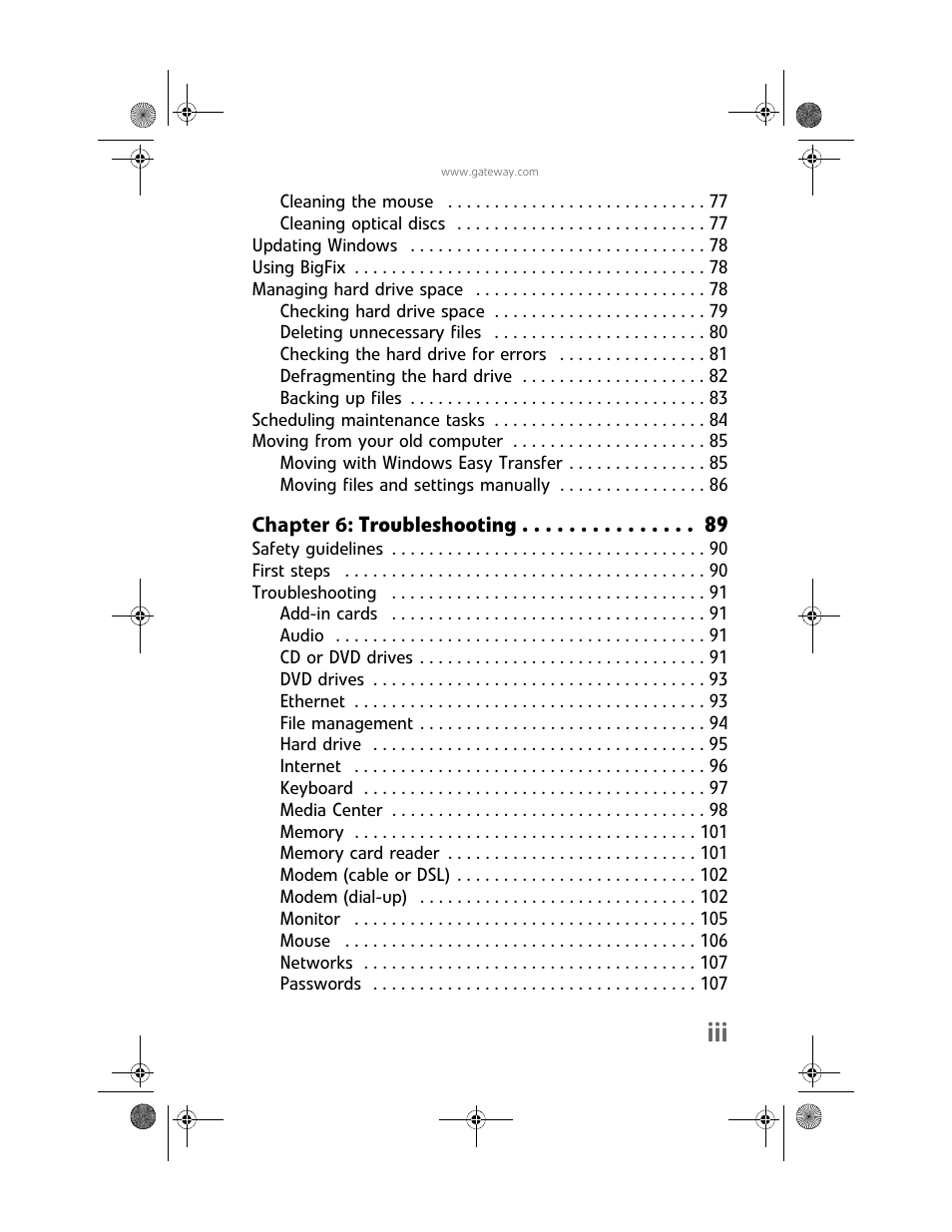 Gateway MAN FX510 User Manual | Page 5 / 150