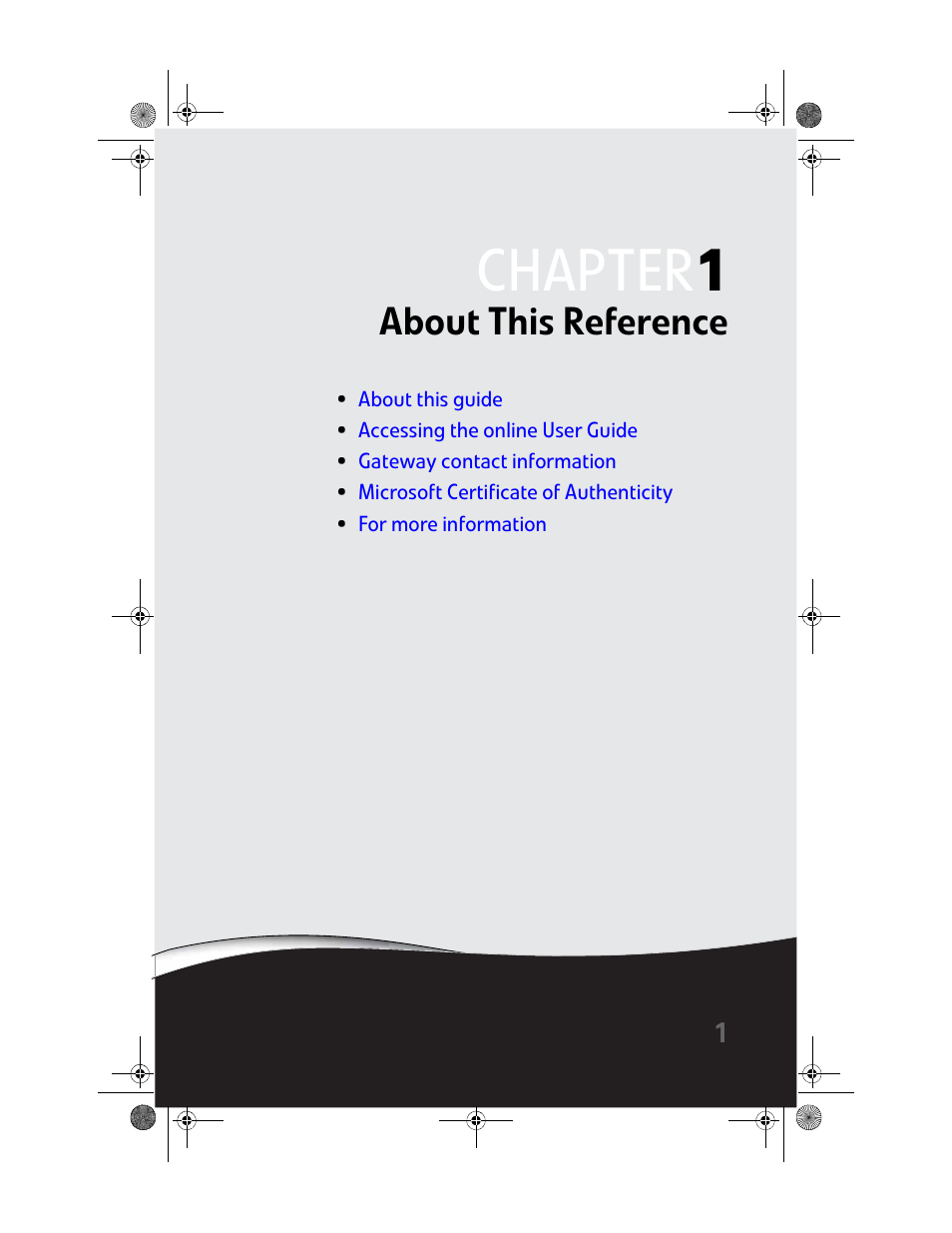 About this reference, Chapter 1: about this reference, Chapter 1 | Gateway MAN FX510 User Manual | Page 7 / 150