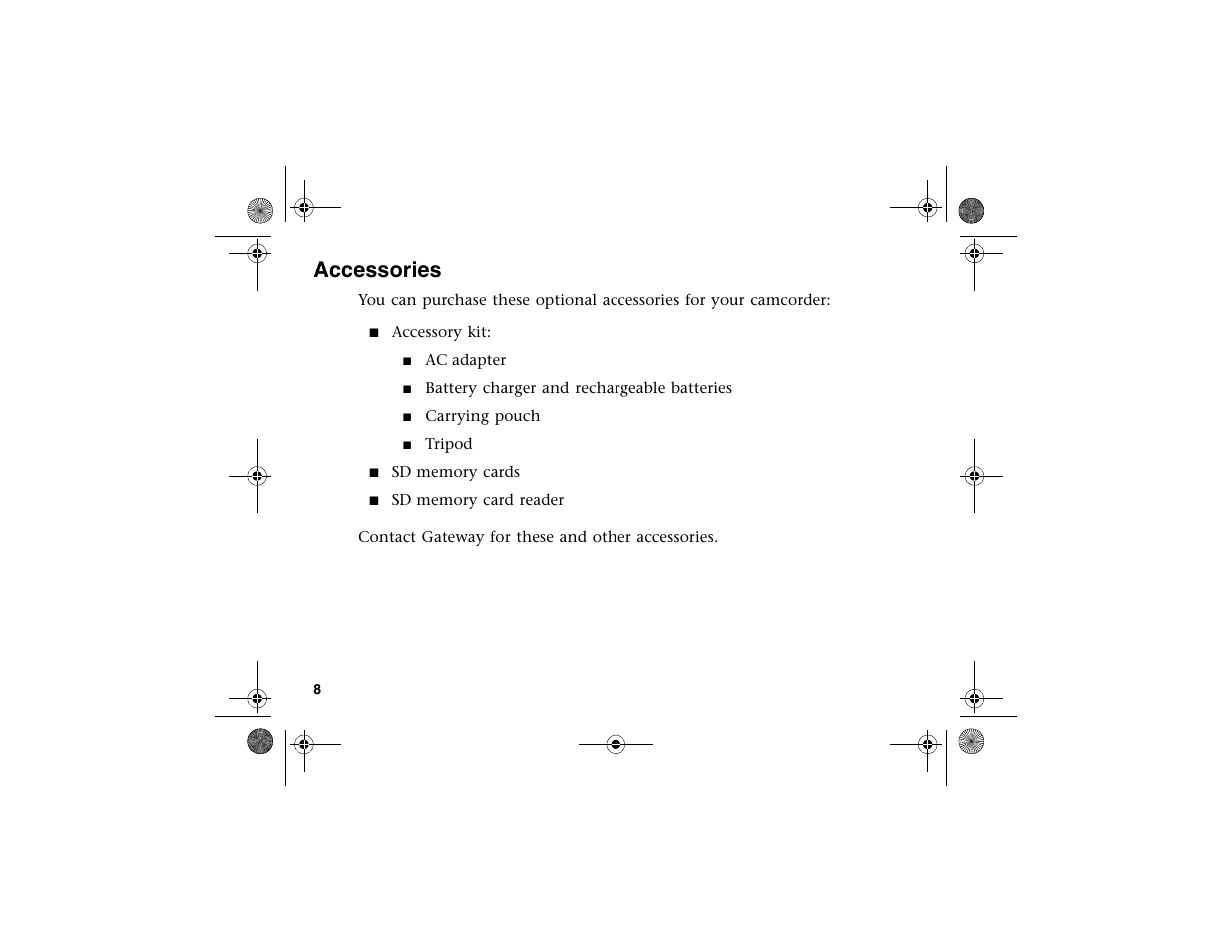 Accessories | Gateway DV-S20 User Manual | Page 12 / 60