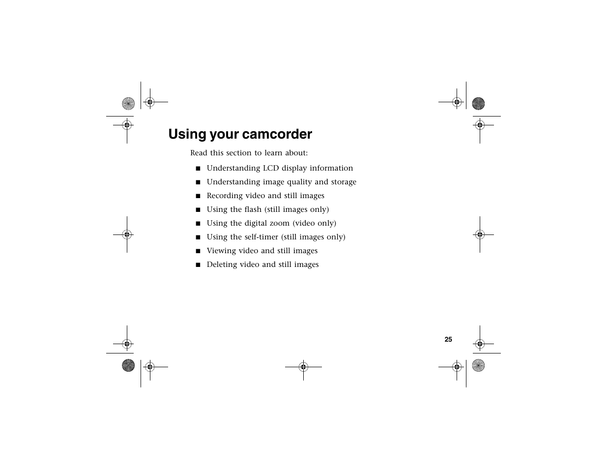 Using your camcorder | Gateway DV-S20 User Manual | Page 29 / 60