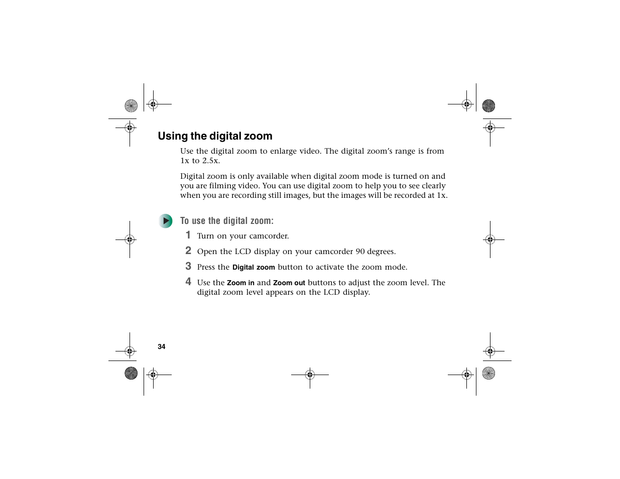 Using the digital zoom | Gateway DV-S20 User Manual | Page 38 / 60