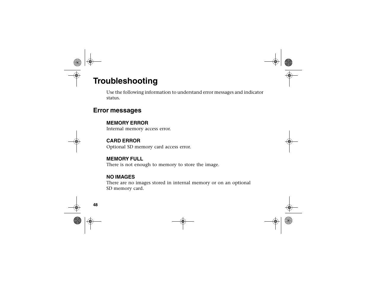 Troubleshooting, Error messages | Gateway DV-S20 User Manual | Page 52 / 60